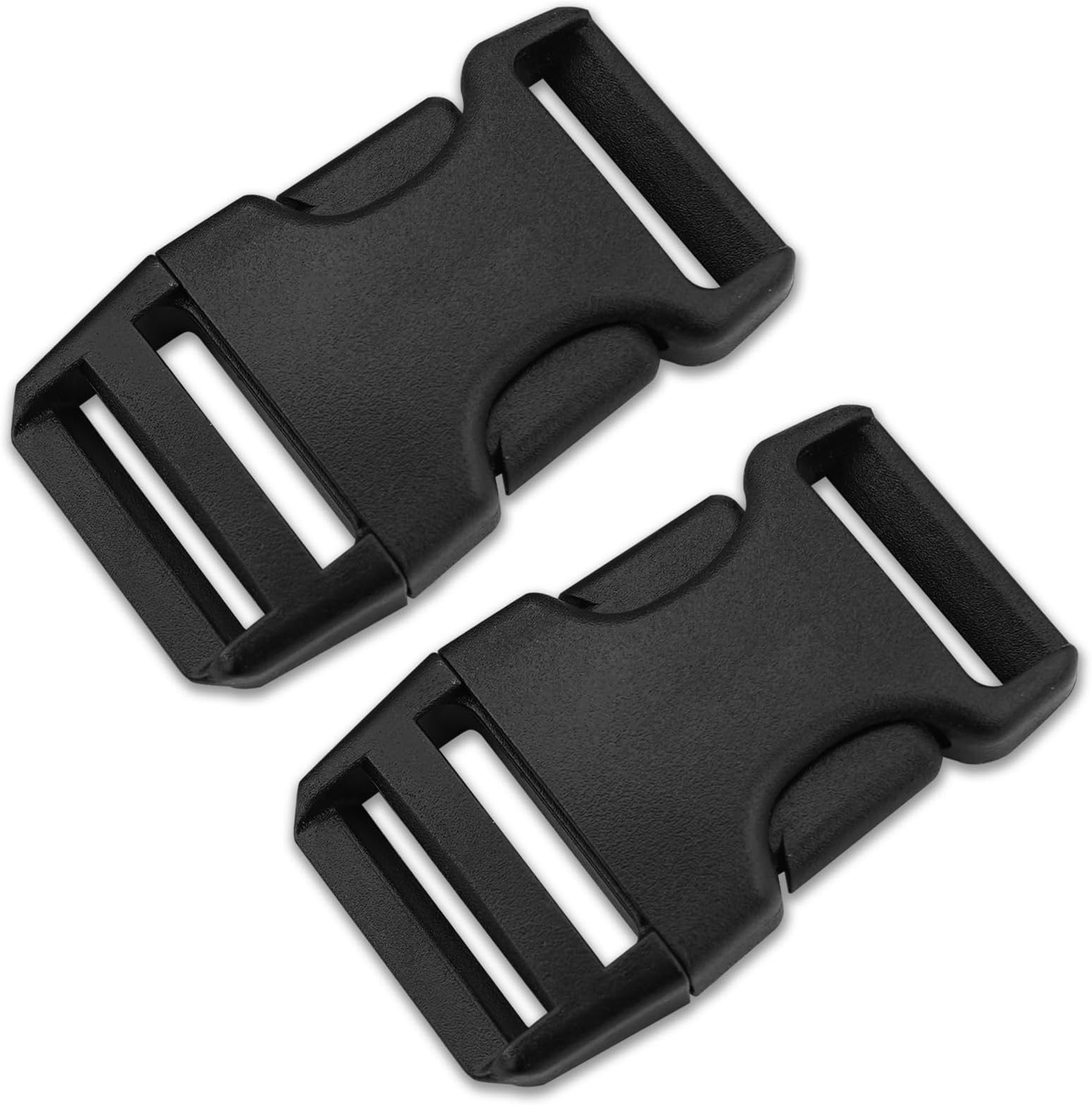 1inch/25mm Duraflex Quick Side Release Buckle Webbing Adjuster for Backpack, Shoulder Bag, Belt, Strap Clip Replacement Repair Kit - 2Pcs