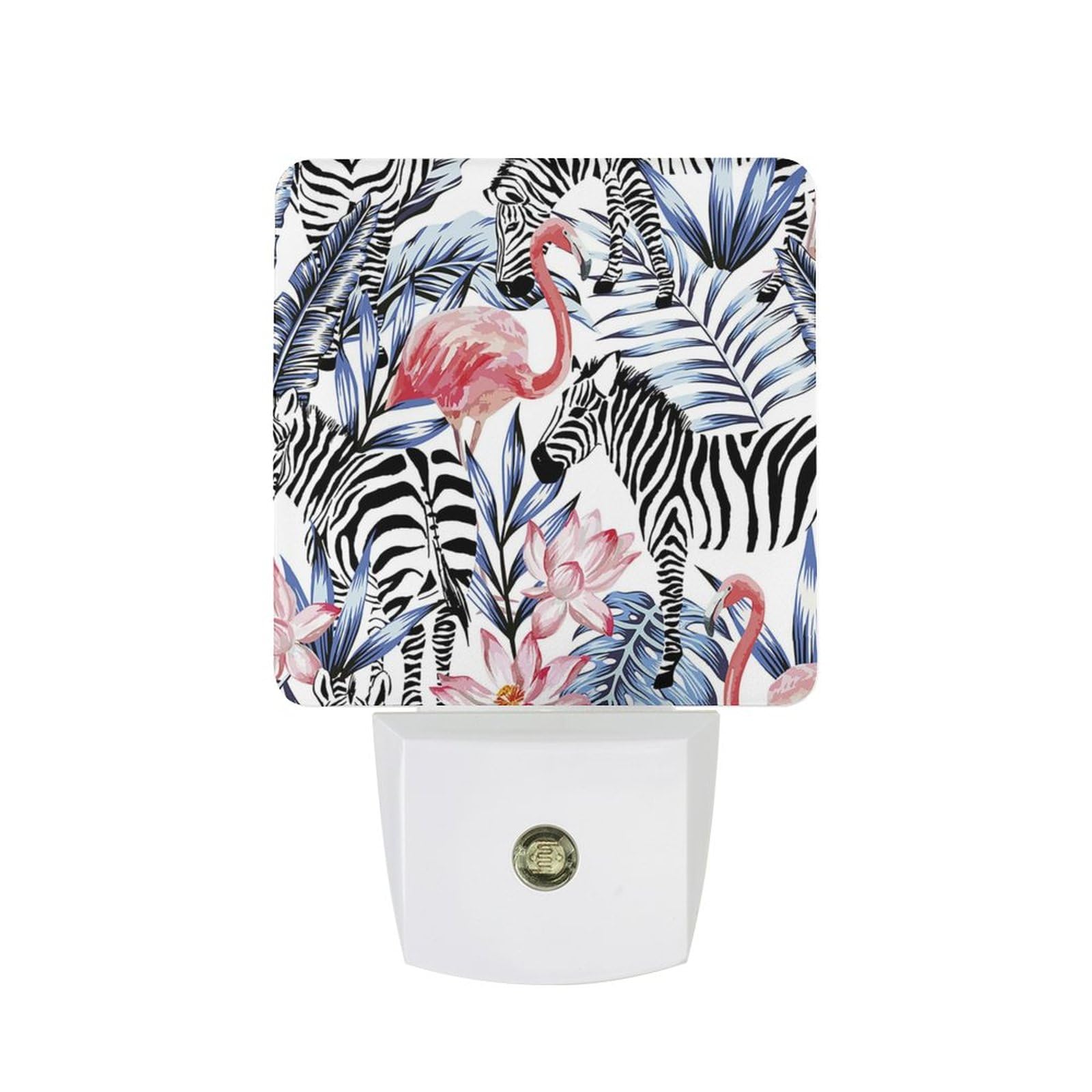 Pink Flamingo And Zebra LED Night Lights Plug Into Wall With Dusk-To-Dawn Sensor Lamp For Bathroom Hallway Kitchen