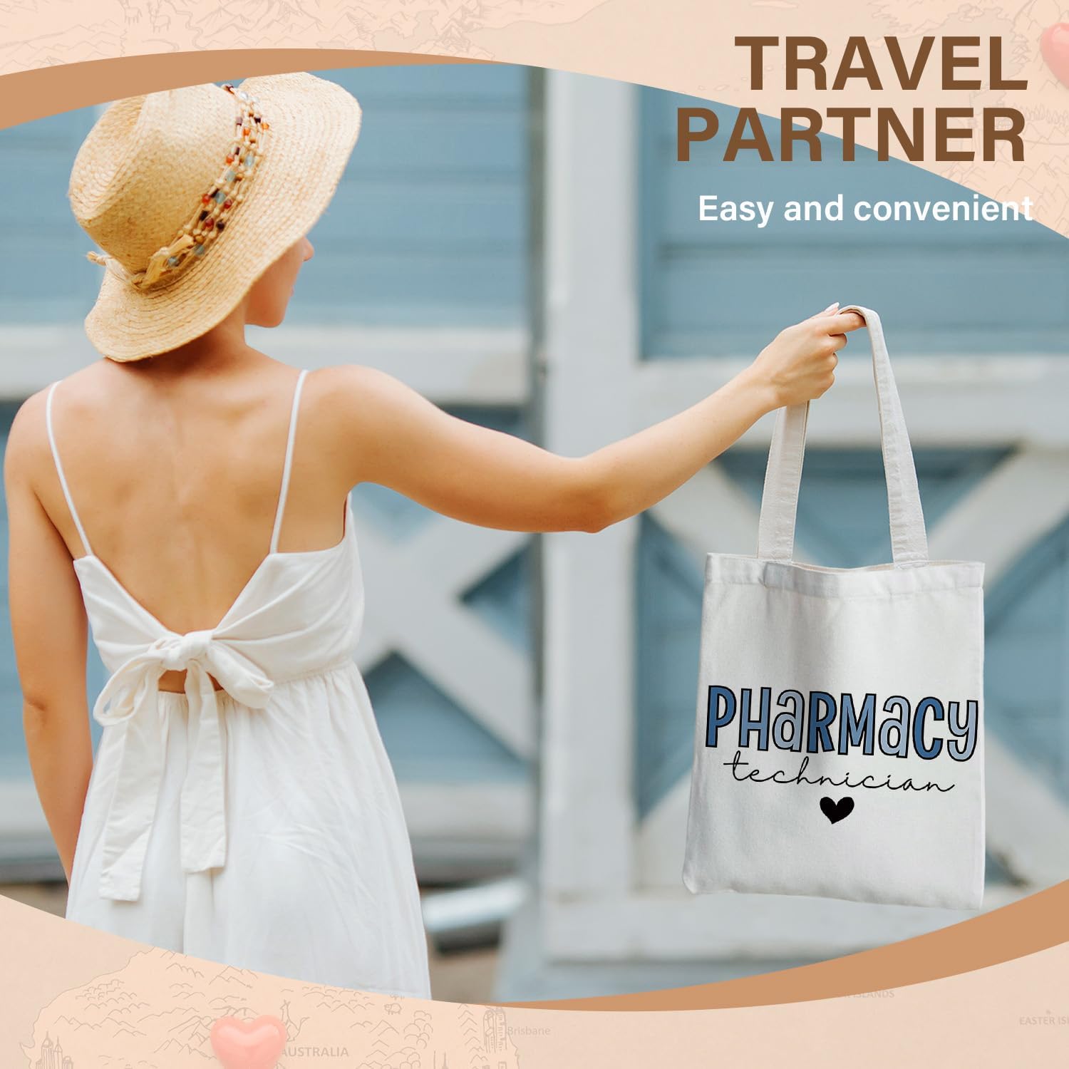 SNNDER Pharmacy Technician Gifts Tote Bag, Medicine Medical Reusable Canvas Bag for Shopping Work Travel Vacation - Image 2