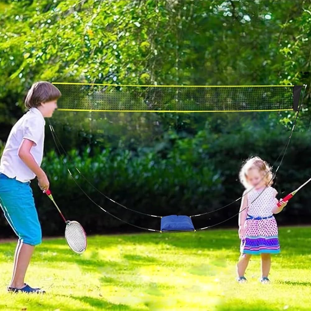 Portable Badminton Net, Adjustable Height Tennis Net, Detachable and Movable, Stable Easy Setup, Suitable for Families, Entertainers and Professionals