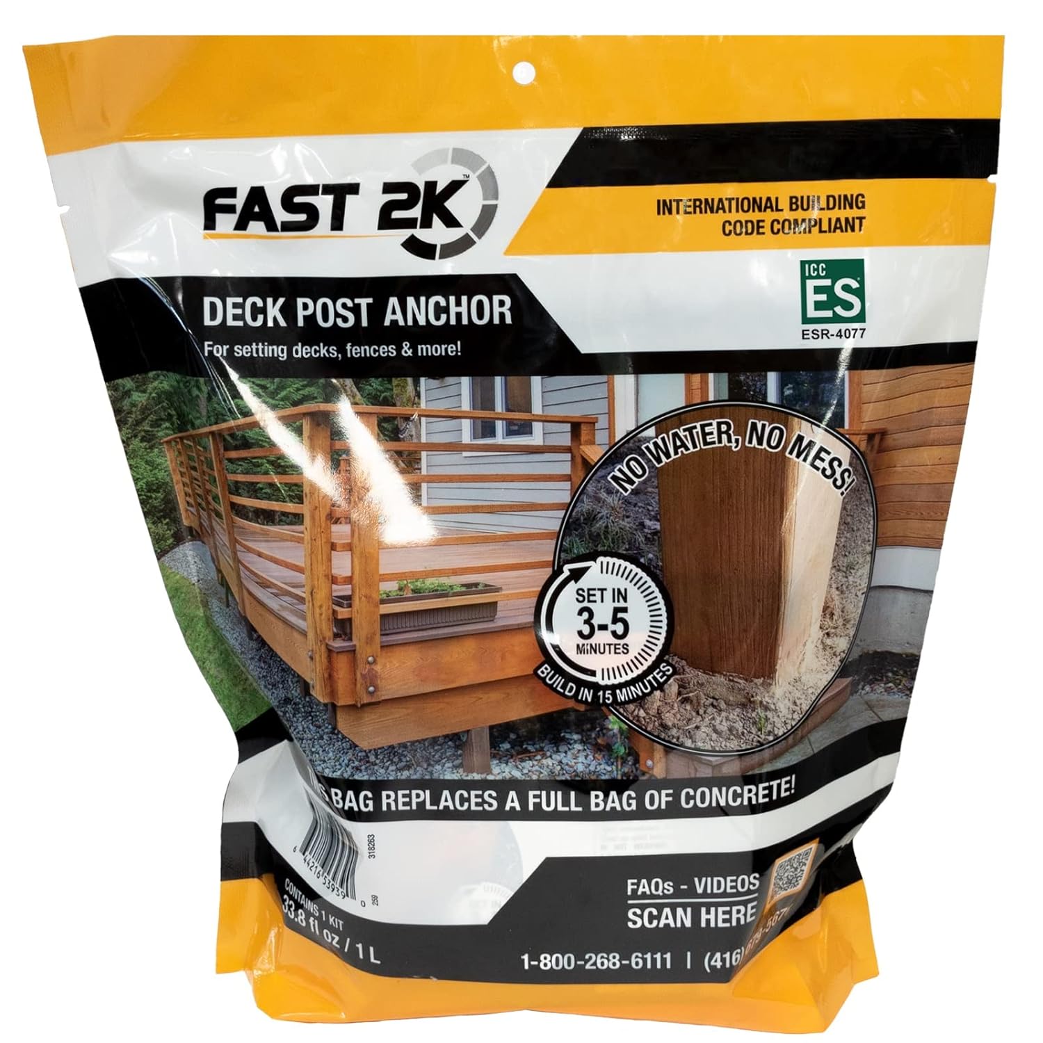 Fast 2K Deck Post Mix Expanding Foam Concrete Alternative for Deck