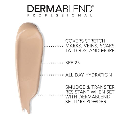 Miniatura 2 de Dermablend Leg and Body Makeup with SPF 25 Skin Perfecting Body Foundation for Flawless Legs with a Smooth Even Tone Finish 34 Fl Oz 0N Fair