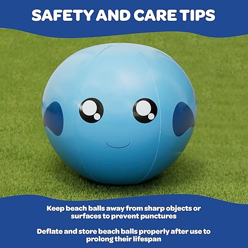 Miniatura 7 de Aquamazing - Pelota de playa gigante de 16 pulgadas para niños, adultos y niños pequeños, XL 4 veces más grueso, PVC, duradero, flotador, juguete de