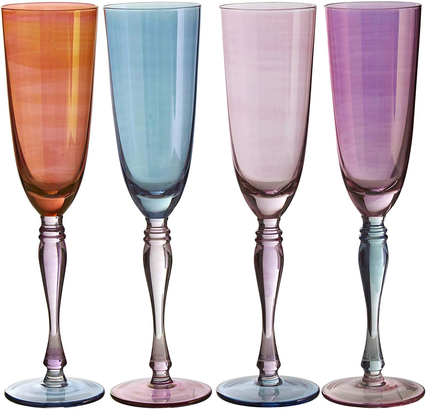 Premier Housewares 1405309 Champagne Glasses, Assorted, H27 x W7 x D7cm - Image 3