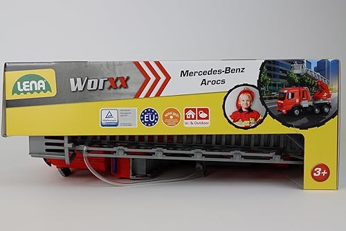 Miniatura 9 de Lena Juguete de camión de bomberos | Juguete de camión de escalera de bomberos con función de agua real y manguera | Juguete realista y de rescate