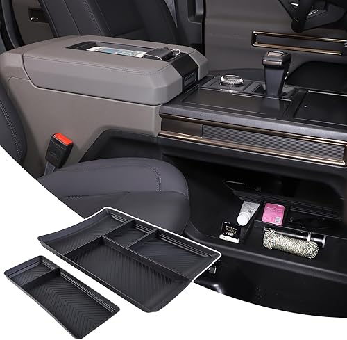 Yinanlutos - Bandeja de almacenamiento inferior para consola central compatible con Hummer EV SUV 2023-2025, caja de almacenamiento para consola