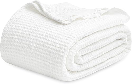 Miniatura 41 de Bedsure Gentlesoft - Manta de 100% algodón tamaño Twin XL para dormitorio universitario - Transpirable y suave, manta Twin de tejido waffle