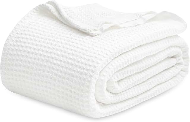 Bedsure Gentlesoft 100% Cotton Blanket Queen Size for Bed - Cooling Brea...