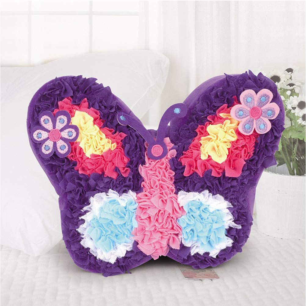 DZQH-Qin Plush Craft Butterfly Pillows for Girls,Fabric Numbers Kit,No Sewing Required, Used to Making Your Own DIY Butterfly Cozy Pillow,Arts and Crafts for Kids Ages 5 6 7 8 9 Teens - Image 4