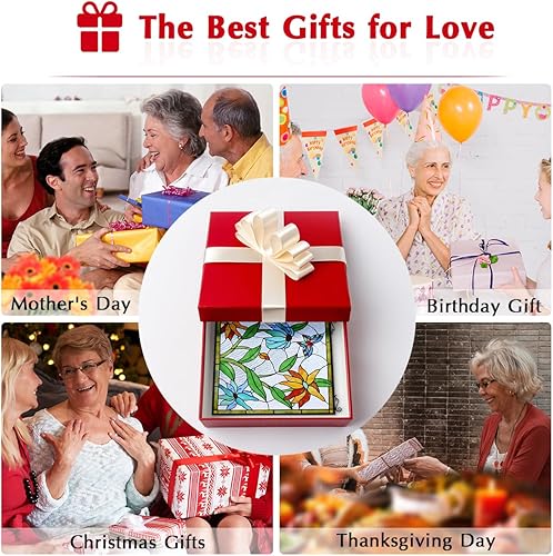 Miniatura 7 de Kleeglee Colgantes de vitrales, paneles de ventana hechos a mano con vitrales para decoración de ventanas..