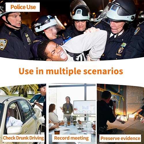 Miniatura 2 de HJBDGS Cámara corporal 1296P con pantalla de 2 pulgadas, cámara de cuerpo de policía, visión nocturna con grabación de audio y video videocámara