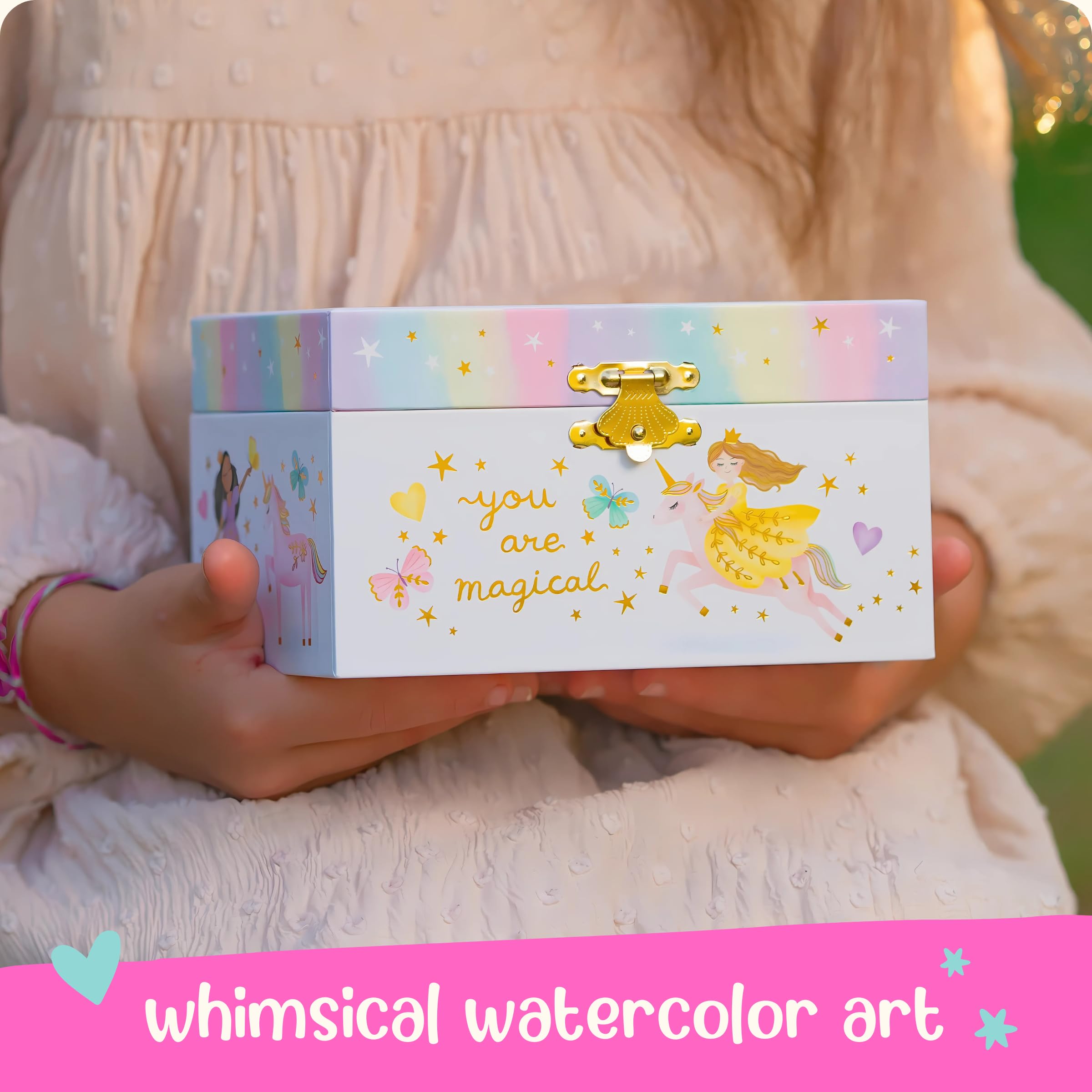 Giggle & Honey® Musical Princess Jewellery Box for Girls - Childrens Music Box, Princess Gifts for Girls Princess Toys - Image 2