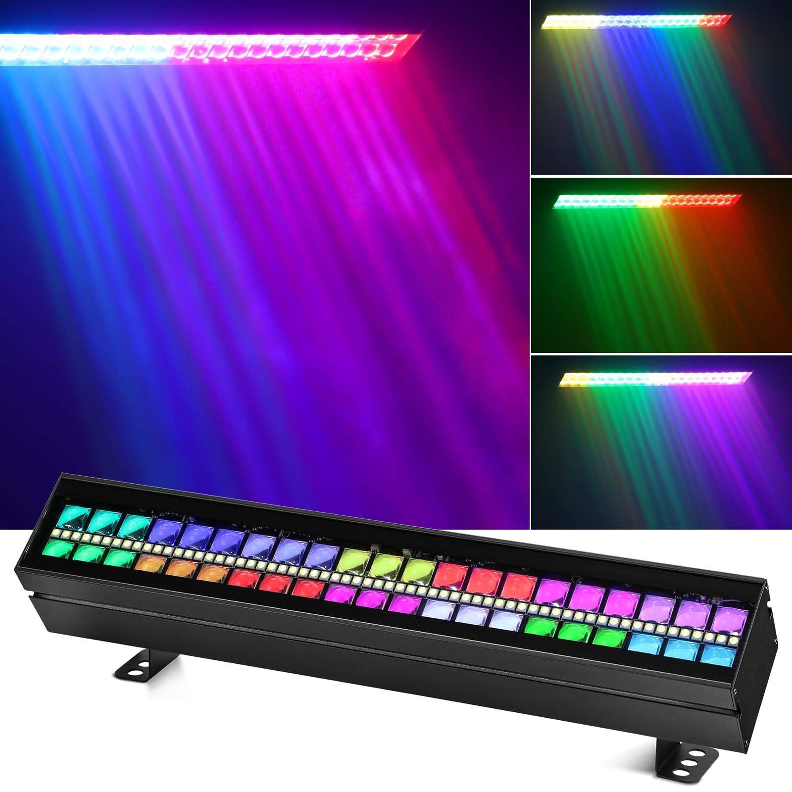 BETOPPER Barra Luce LED 105W RGBW, PAR LED DJ con DMX512, Controllo Audio, Effetti Beam/Wash/Strobe e Mappatura Pixel per Illuminazione Stage, Club, Concerti ed Eventi