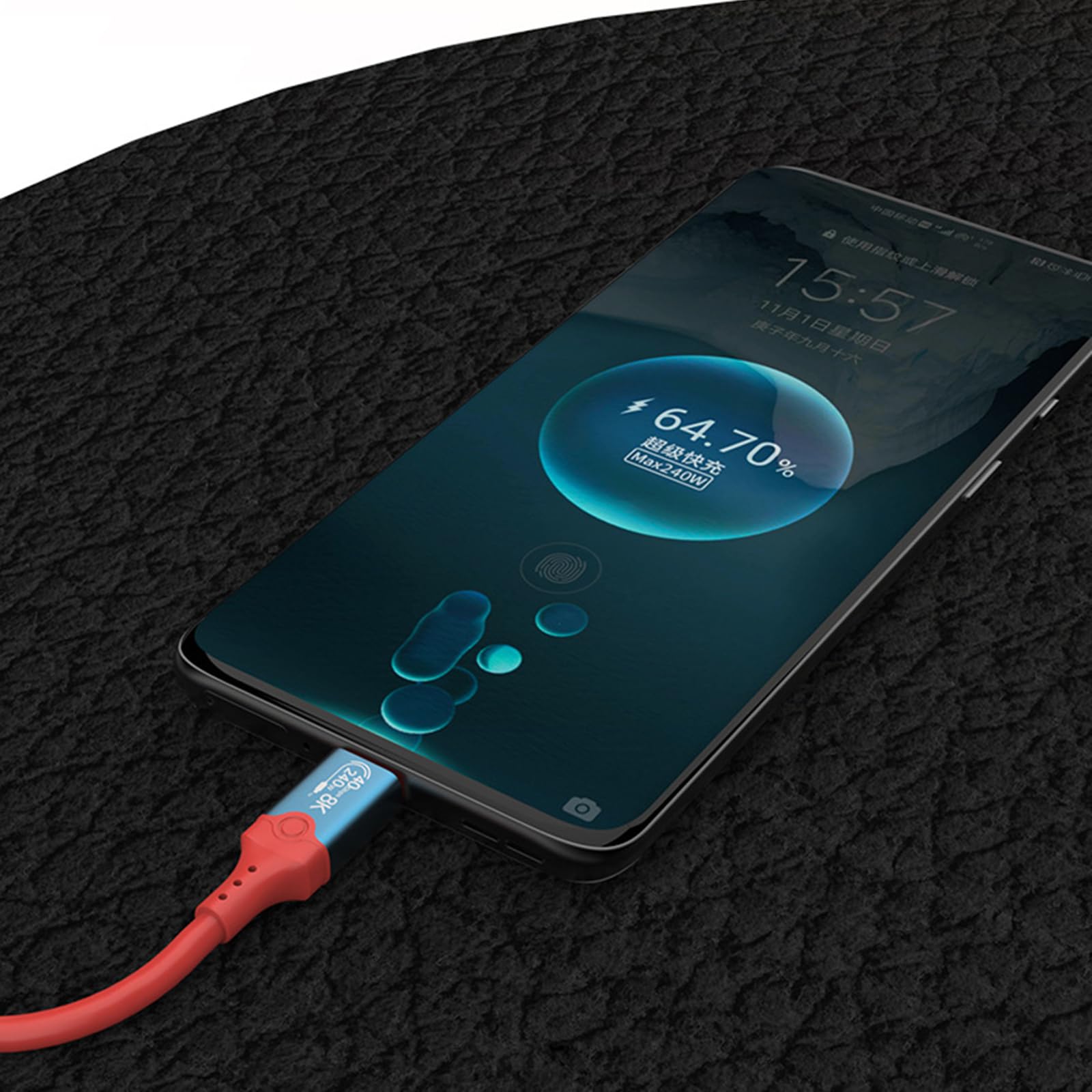 Cable USB C de carga rápida de 240 W, 40 Gbps, transferencia de datos de alta velocidad, soporta 8K a 60 Hz, cable de datos para teléfono