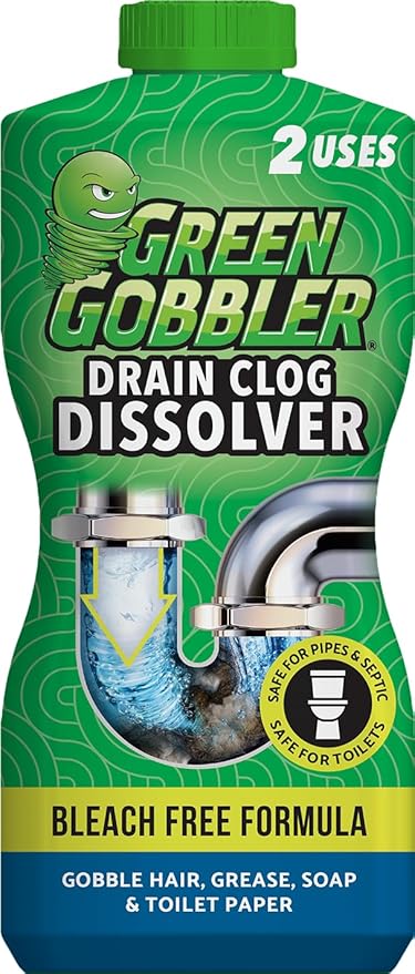 Green Gobbler Drain Clog Dissolver, Drain Opener-Cleaner ,Toilet Clog Remover,