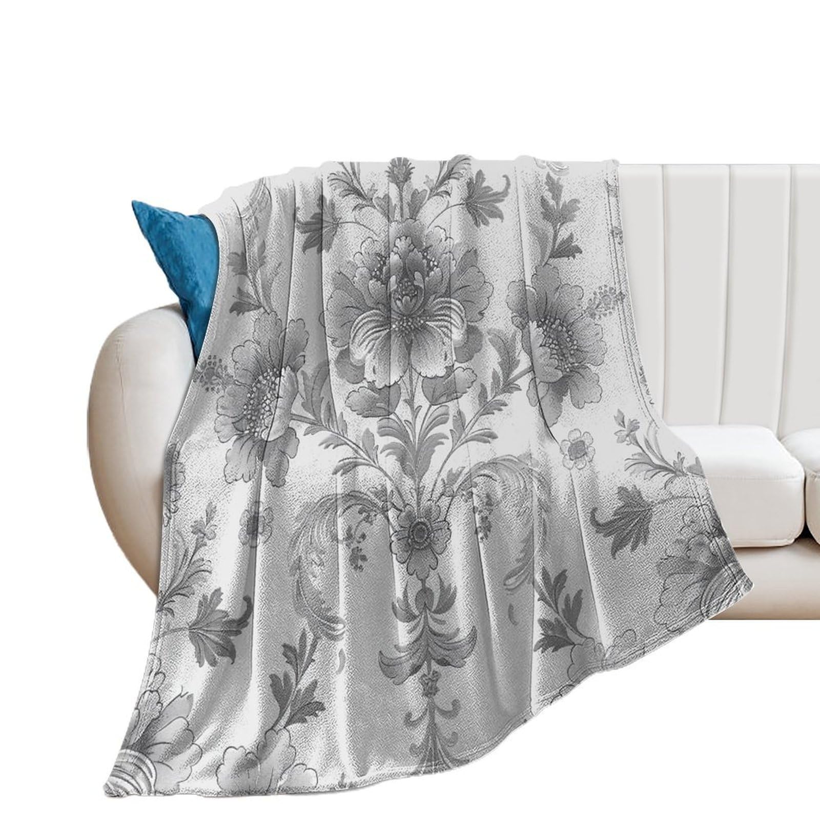 Couverture en flanelle florale 153x203 cm pour adulte et enfant
