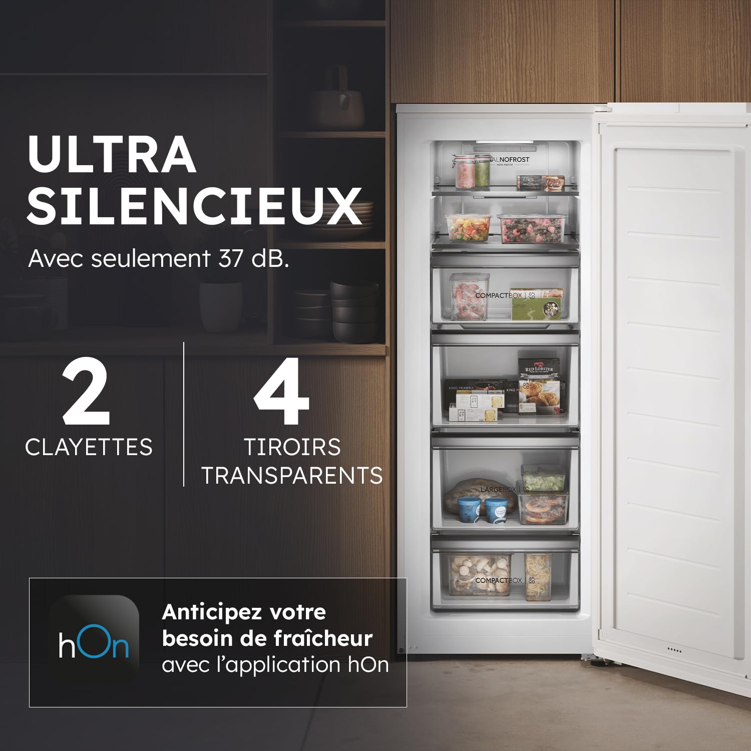 Haier Congélateur Armoire Connecté 1 Porte Total No Frost 226 Litres 153,5x60x73,7 cm H4F226WEH1 Blanc