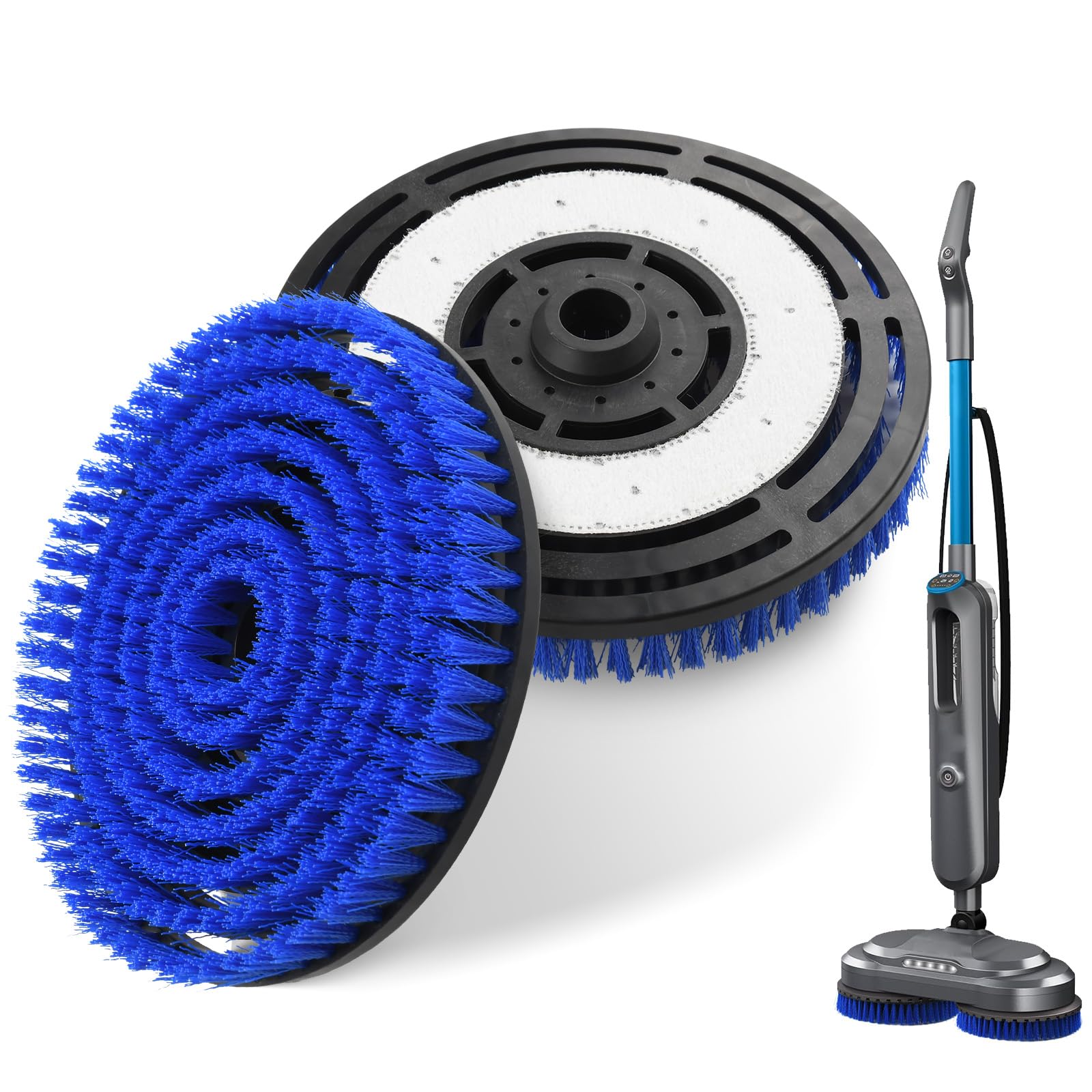 Paquete de 2 cabezales de cepillo de repuesto para fregona de vapor Bissell 3897A/3712C/3712W SpinWave SmartSteam, limpieza profesional y pulido, limpieza profunda de suelos duros