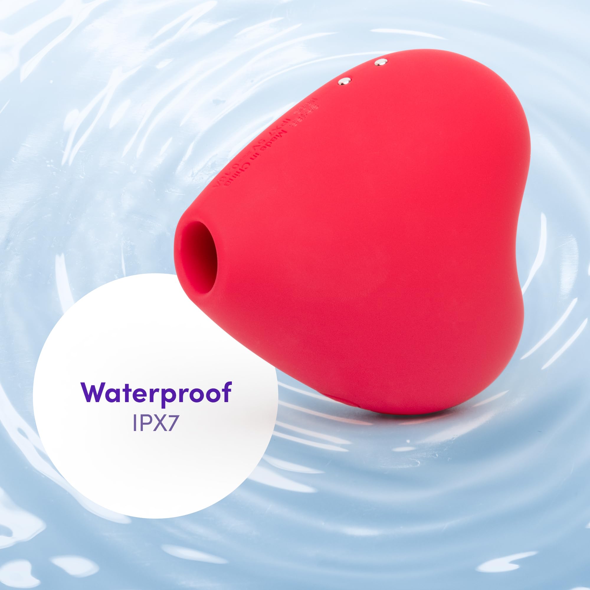 Lovehoney Heart Clitoral Sucking Toy - Clit Stimulator with 10 Suction Speeds and Patterns - Waterproof Sucker Vibrator - Silicone Vibrating Adult Sex Toys for Women - Rechargeable - Red