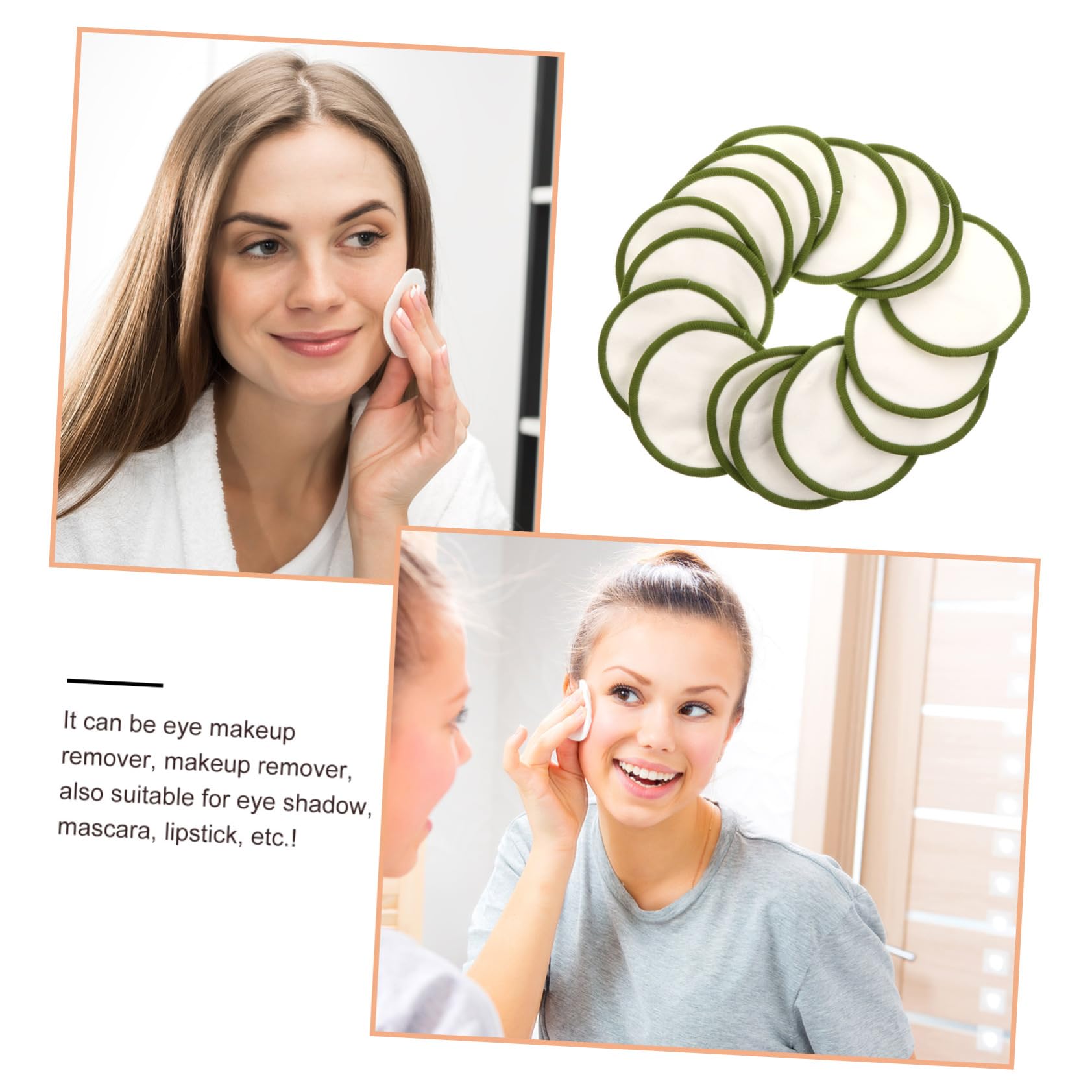 Dischetti Struccanti Riutilizzabili 18 Pezzi in Fibra di Bambù Verde | Kit Supporto e Borsa, per Viaggio e Campeggio, Lavabili, Delicati sulla Pelle del Viso