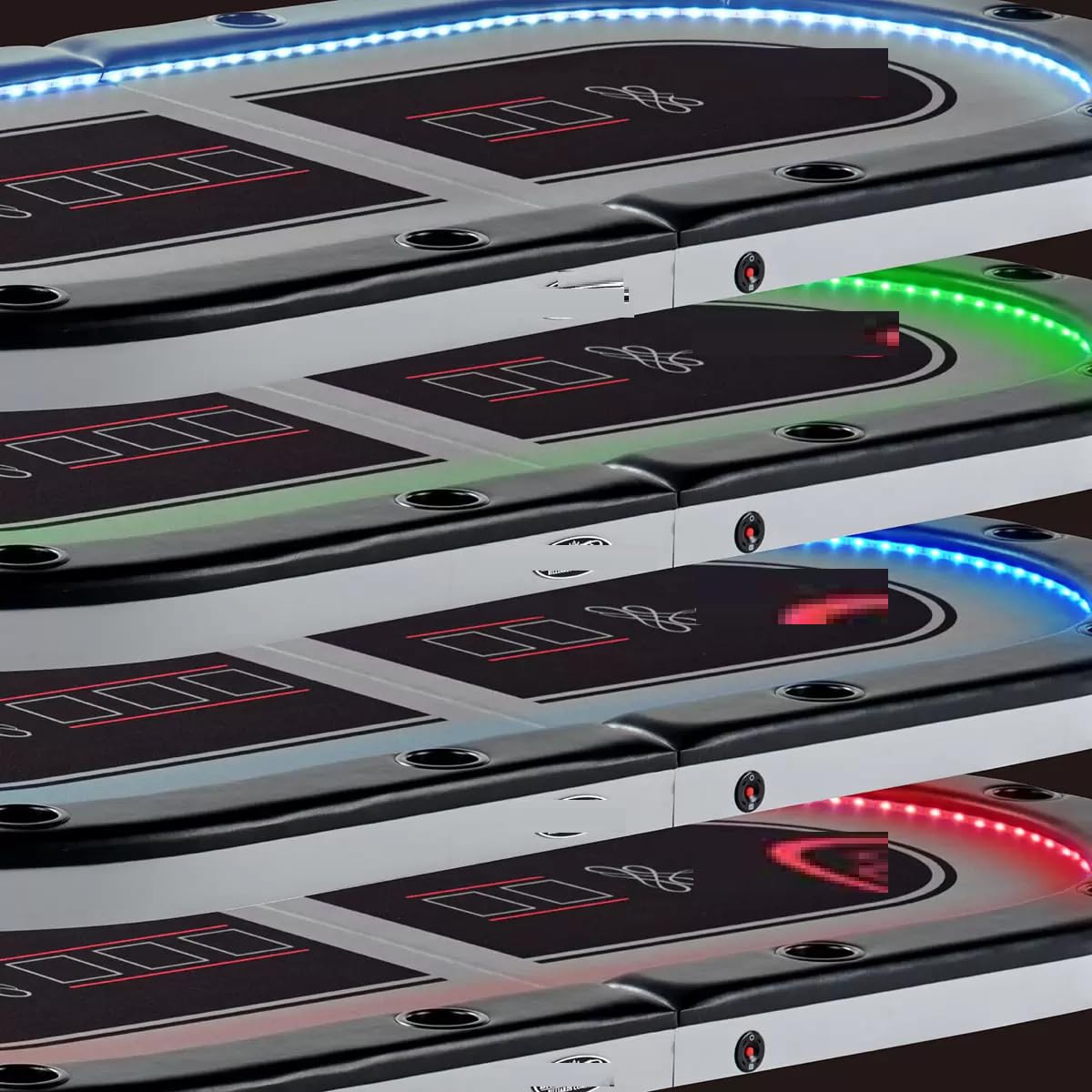 NAEM Barington Pokertisch für 10 Spieler mit LED-Leuchten