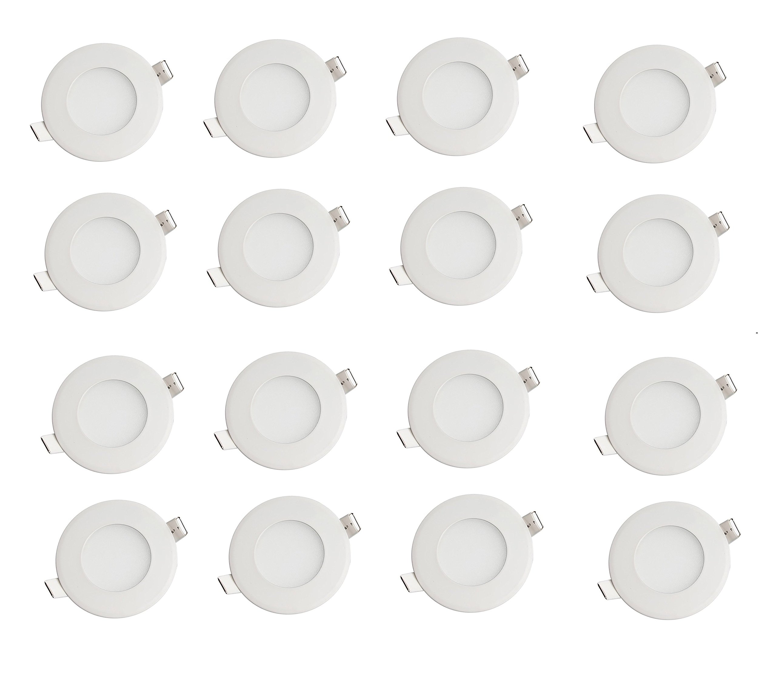 D'Mak Round Ultra Slim Conceal Focus Pure LED Ceiling Light (4 Watt, Cool White) - Pack of 16