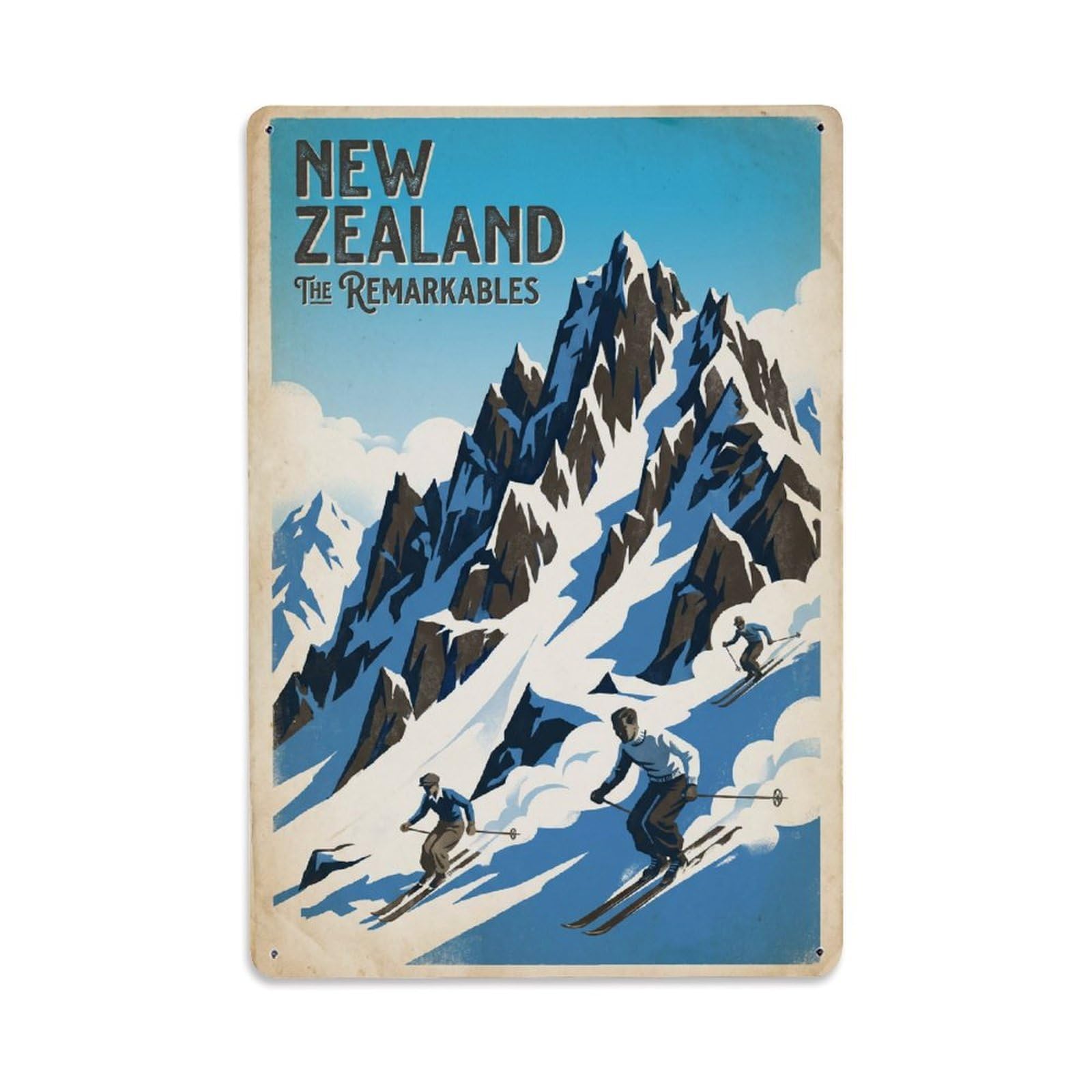 Gead 8X12inch Style Vintage Travel New Zealand Remarkables Metal Tin Sign