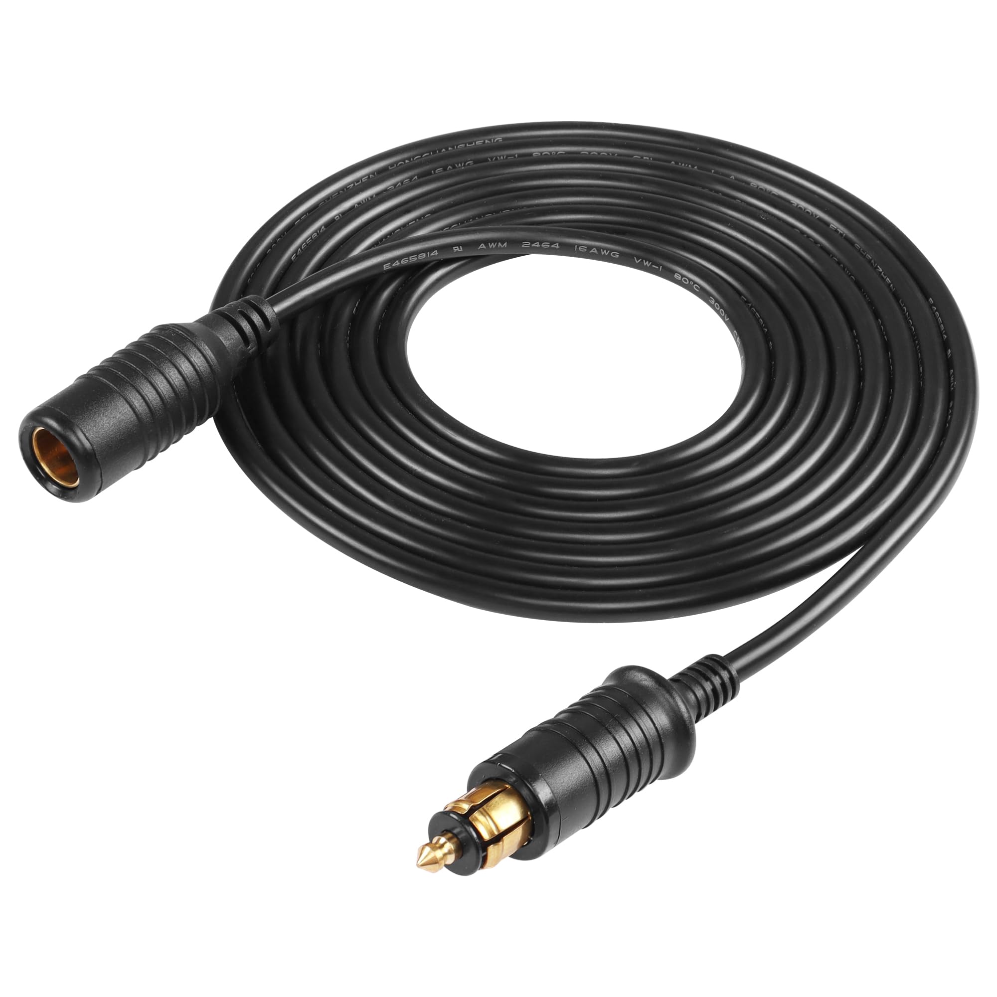 SinLoon DIN Hella-Stecker Prolunga, 12V-24V DIN Hella Accendisigari Europeo Maschio a Femmina Spina Din Cavo Adattatore Prolunga Accendisigari Moto (3M)