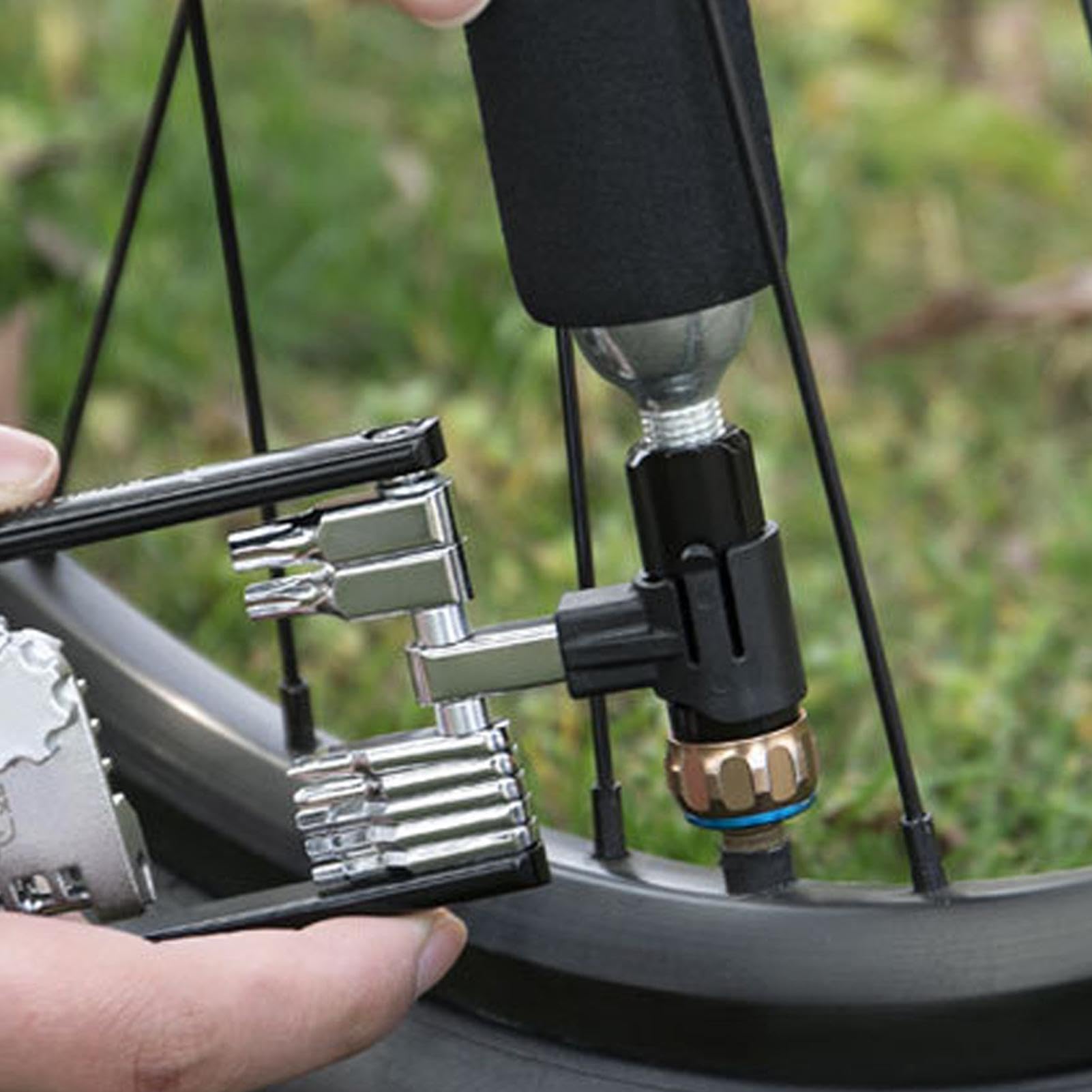 Kit manutenzione bici, multiutensile bici Attrezzo per catena di | Kit di attrezzi per bici da cross, per biciclette, attrezzo multiuso per bicicletta leggero, kit di attrez