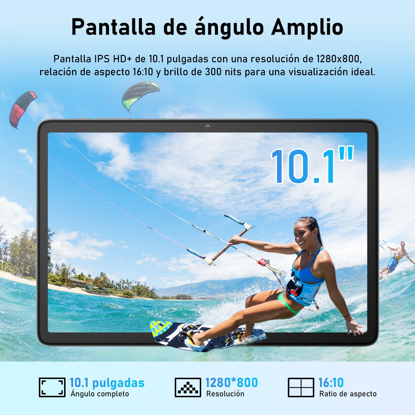 Blackview Tablet Android 15 Tab 60 WiFi 10 Pulgadas, PC Tableta, 12GB RAM + 128GB ROM/2TB TF, WiFi 6 Widevine L1, PC Mode 5100 mAh Batería Tablets Gaming Dual Cámara 8MP+5MP/WPS Suite/HD IPS
