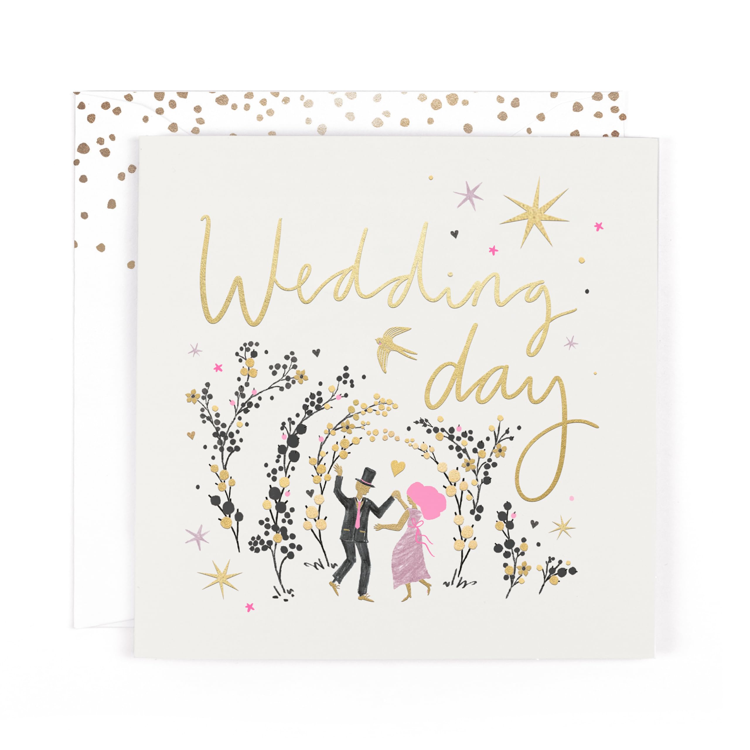 Hotchpotch Wedding Day Luxury Foiled Greetings Card, 6 X 6 Inches