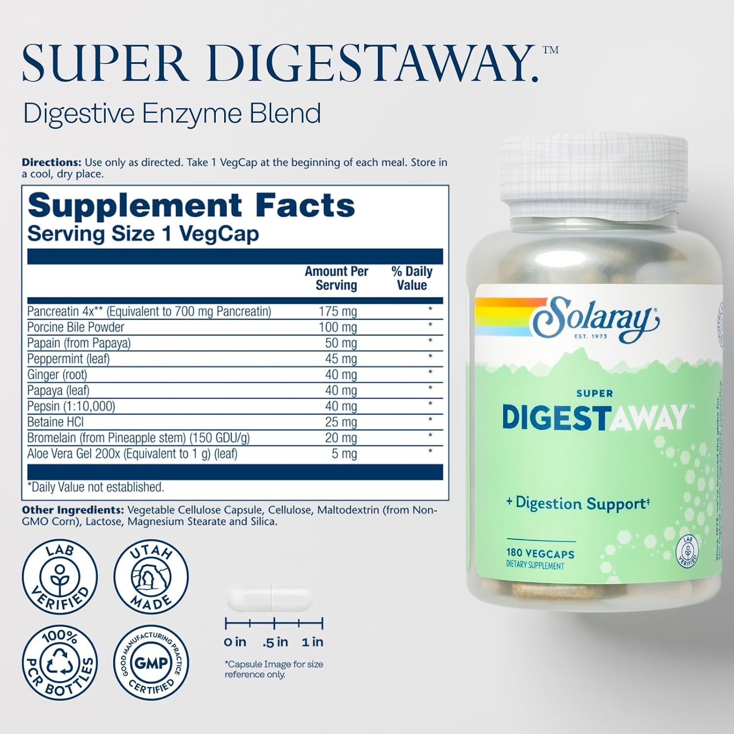 SOLARAY Betaine HCl with Pepsin and Super Digestaway - Digestive Health Bundle