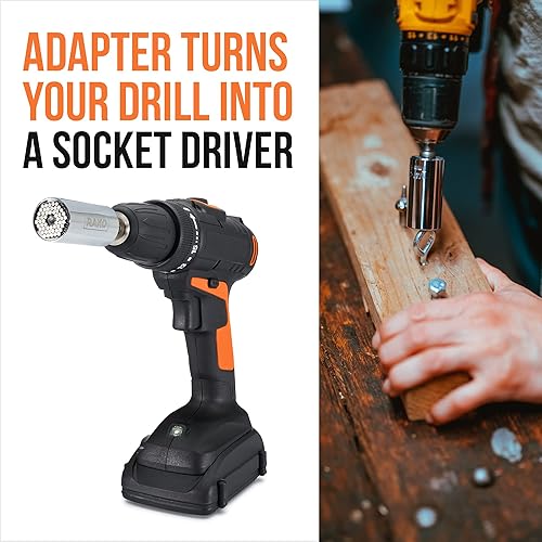 Miniatura 15 de RAK Universal Socket Grip (0.276 - 0.748 pulgadas) - Llave de trinquete multifunción, adaptador de taladro eléctrico de 15 piezas, conjunto
