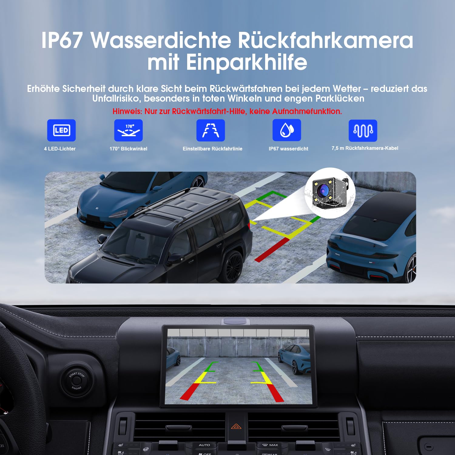 Avylet Écran 9" CarPlay pour Voiture avec Apple CarPlay & Android Auto - Mode Portrait/Paysage - Écran Tactile/Caméra de Recul - GPS/Commande Vocale/Mise à Jour OTA/Bluetooth/AUX/FM