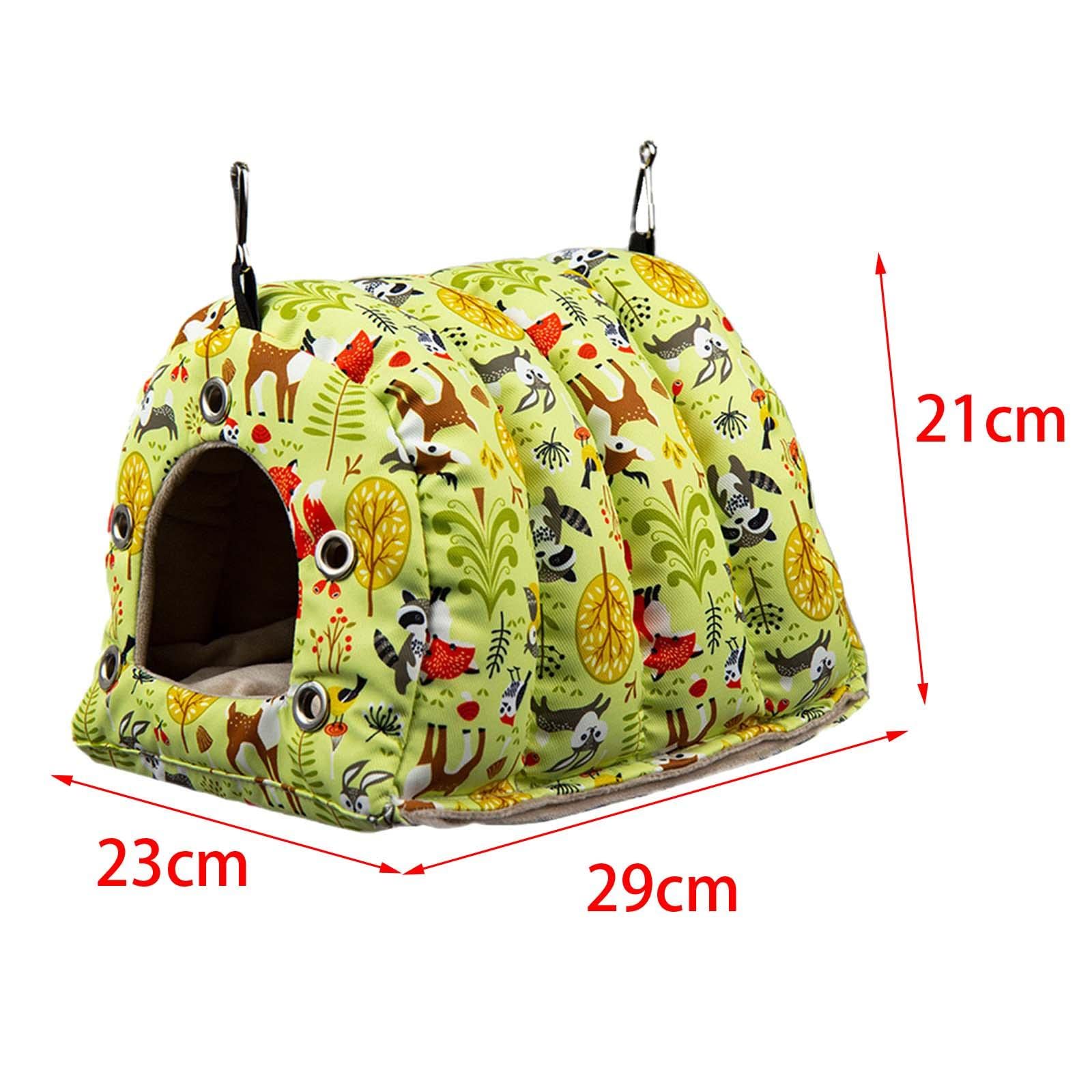 Jaula de Invierno para Loros, Hamaca, Accesorios para Jaula, Cama para Pájaros, Almohadillas Extraíbles, Cobertizo de Peluche, Nido de Juguete, l