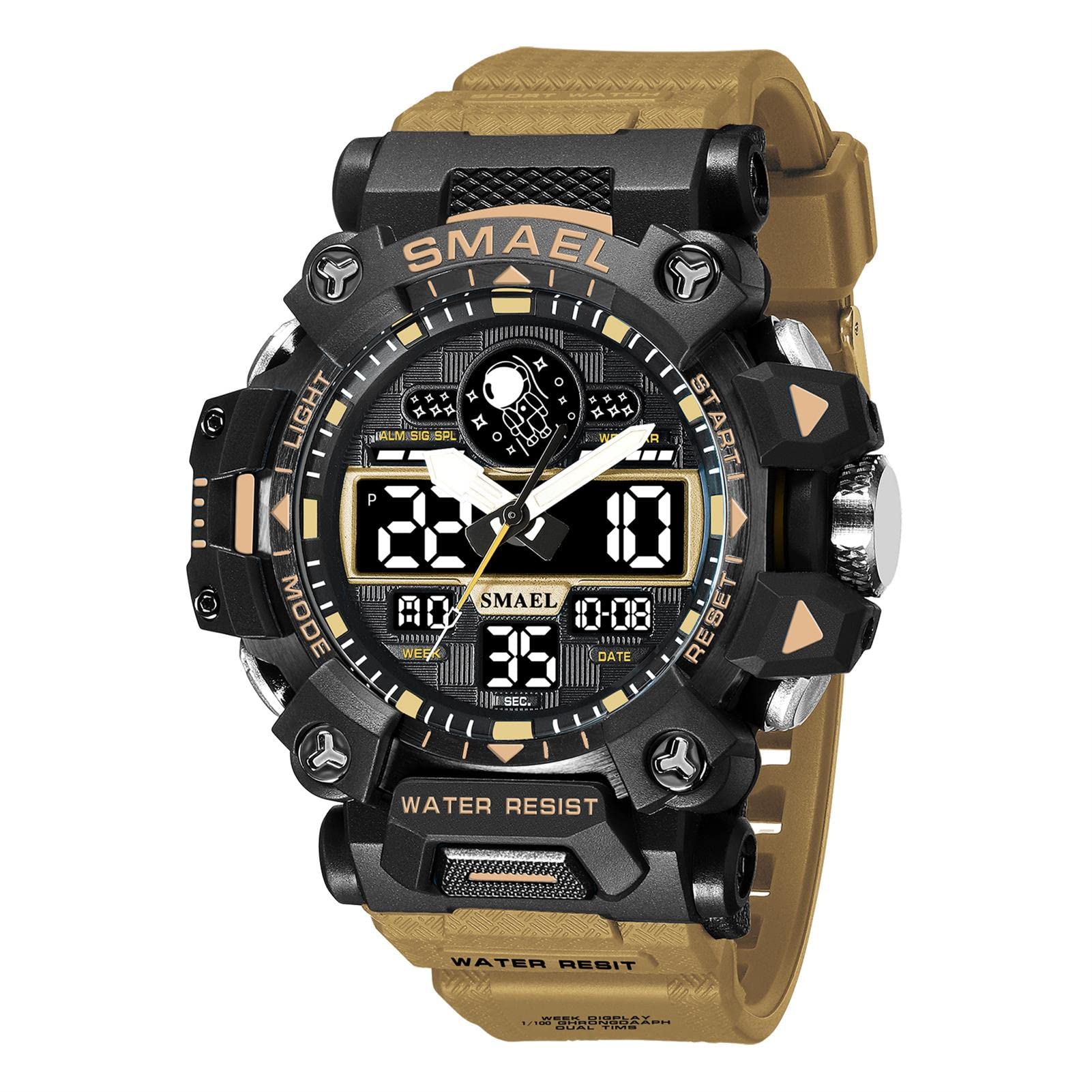 Montre Sport Homme Digitale Etanche 5 Bar avec Chronographe Alarme LED Eclairage Date-Montres avec Bracelet en Silicone
