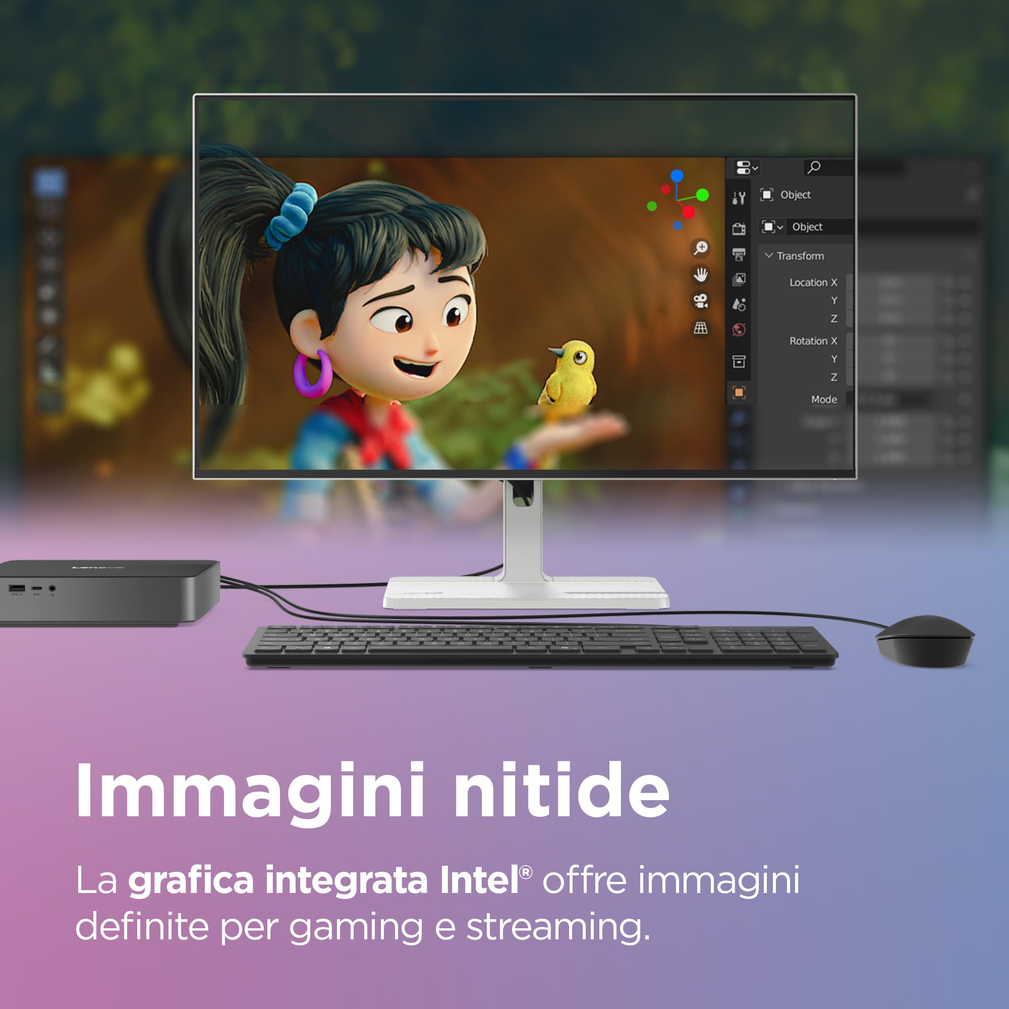 Lenovo IdeaCentre Mini Tower Gen 10 - Mini PC Desktop, Intel Core 5 210H, RAM 16GB, SSD 512GB, Wi-Fi 6E, BT 5.3, Windows 11 Home - Luna Grey