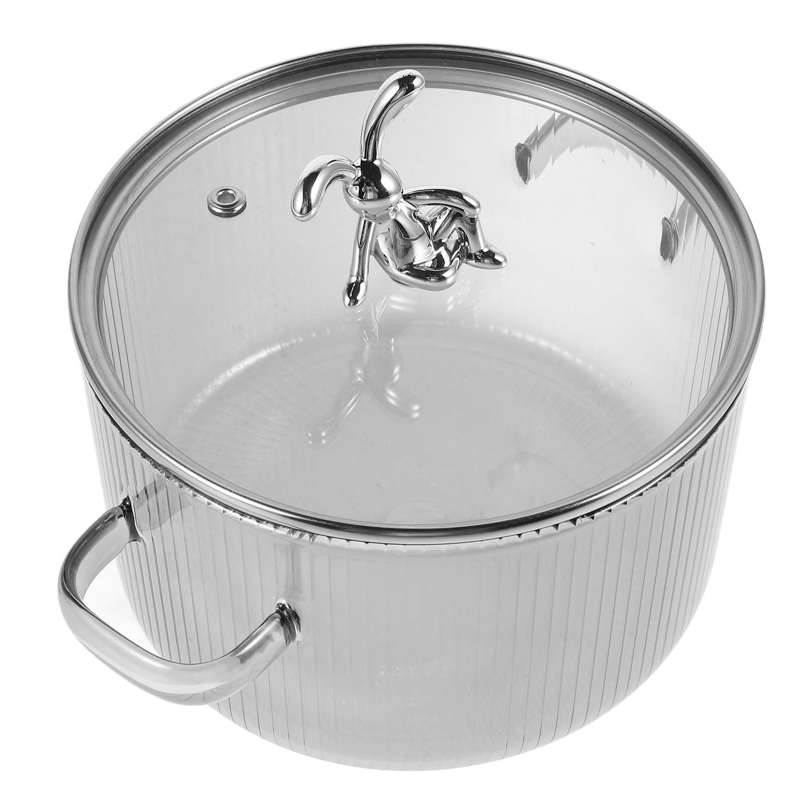 ifundom Pentola Resistente in Vetro Trasparente da 1500ml Stabile con Doppio Manico a Forma di Coniglio e Alimenti per Bambino Bambina e Alimenti per Bambino Bambina