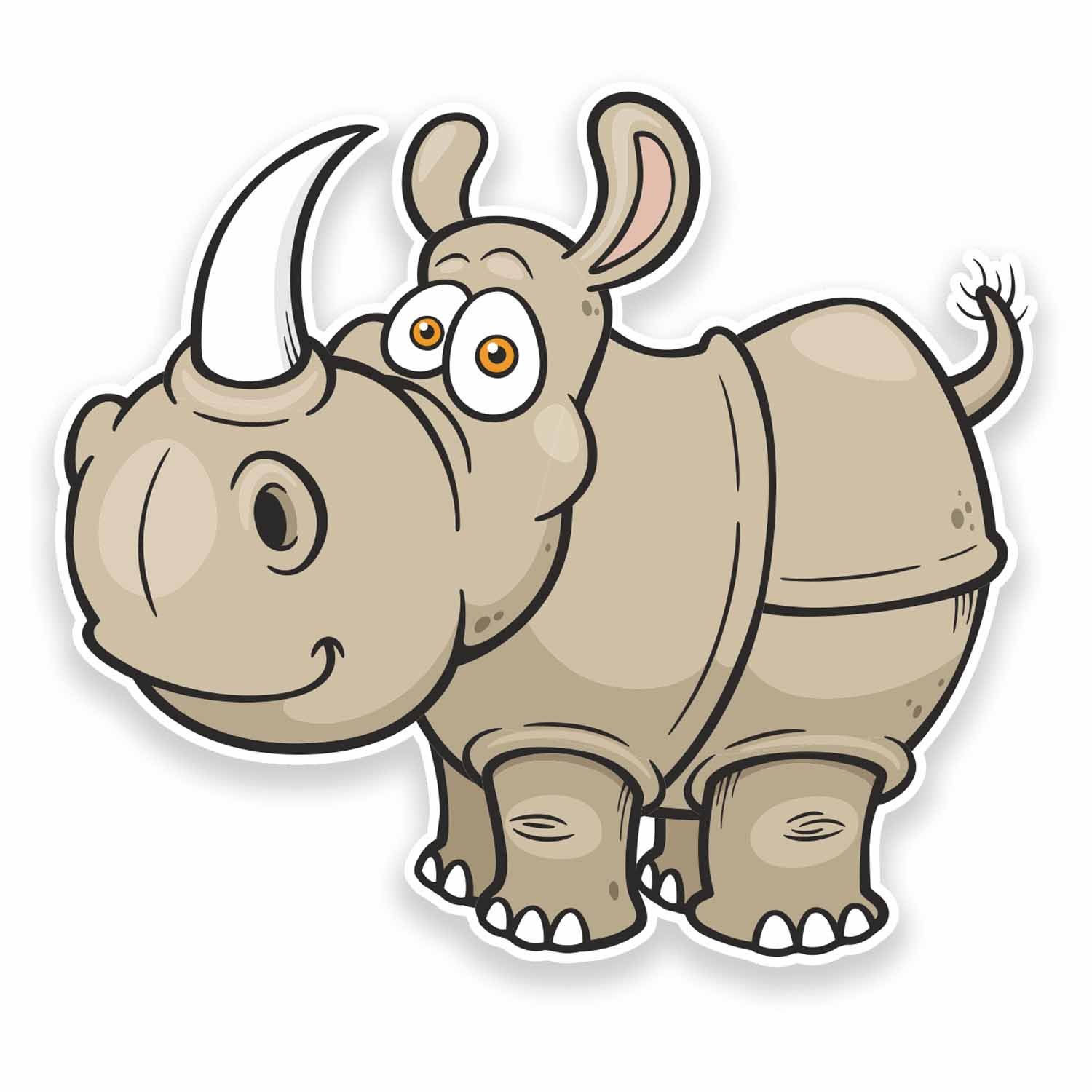 Destinationvinyl Multi 2 X 10Cm Rhino Rhinosaurus Vinyl Sticker Decal Laptop Helmet Car Bike Fun #9539 (10Cm Wide X 9Cm High)
