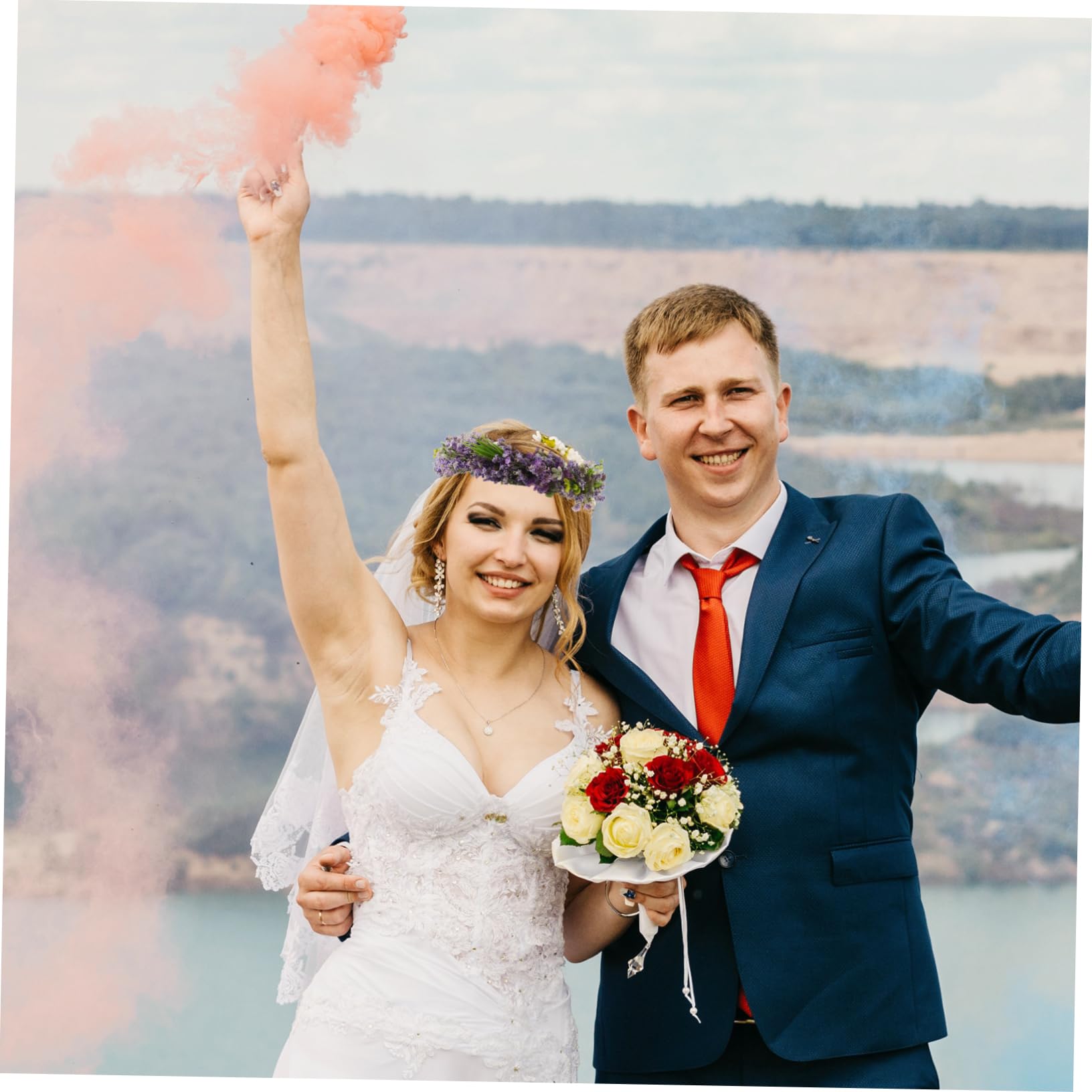 Housoutil 3piezas Guirnalda De Artificial Cabello Diadema Floral Mano Accesorio Para Bodas y Para Celebraciones y Vacaciones