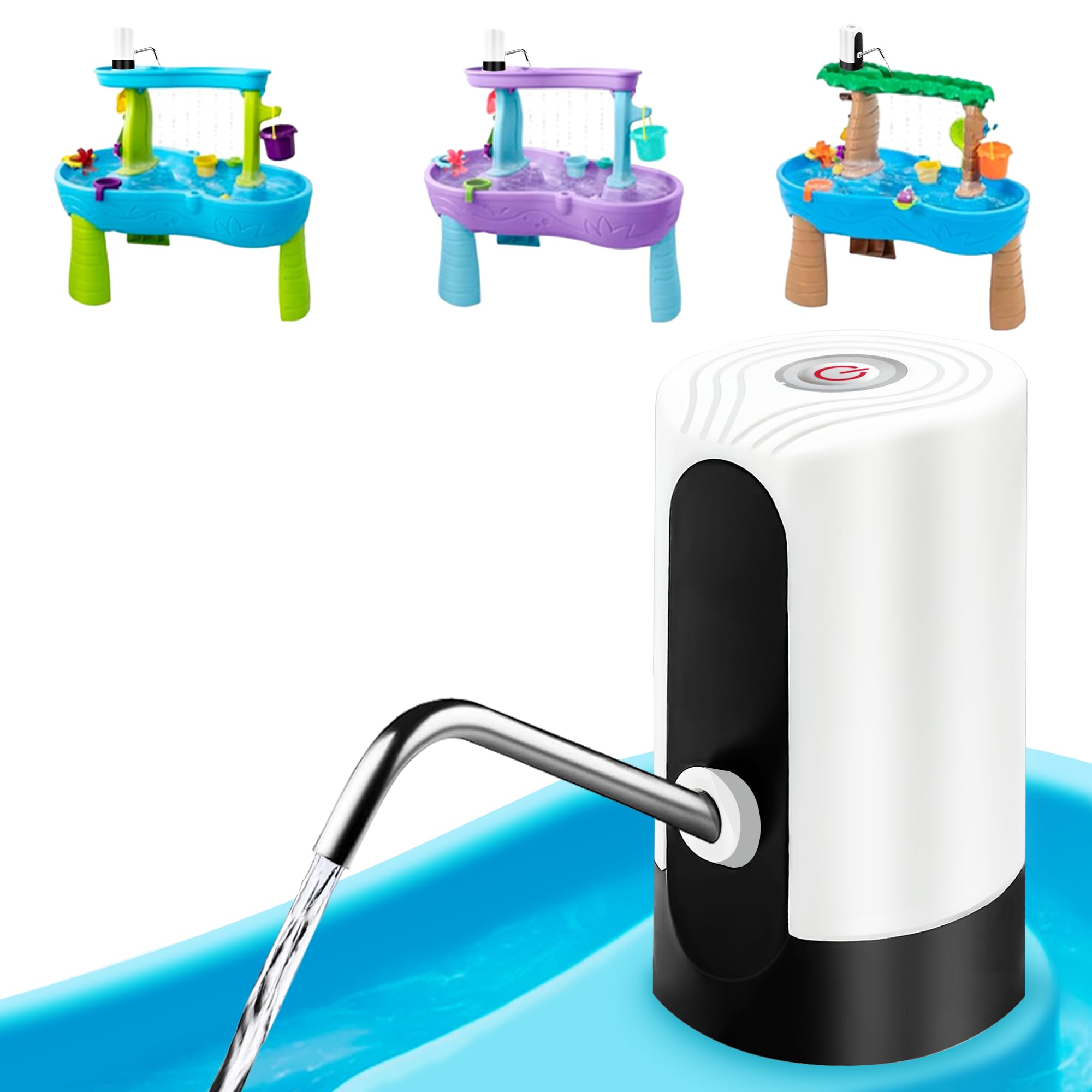Photo 1 of Water Table Pump, Portability Electric Water Pump with USB Data Cable,White Automatic Drinking Water Bottle Pump for Travel, Kitchen, Home, Office