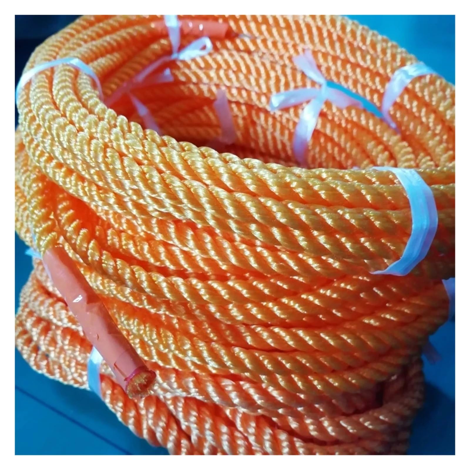 Cordón de macramé Hilo trenzado Cordón de algodón trenzado Naranja Rojo 8-10 mm x 10-20 m(10mmx20m)