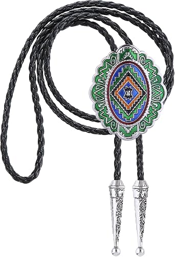 GelConnie Western Bolo Tie for Men Cowboy Necktie Turquoise Bolo Tie Leather Rodeo Necklace Mushroom Bolo Tie Texas Style