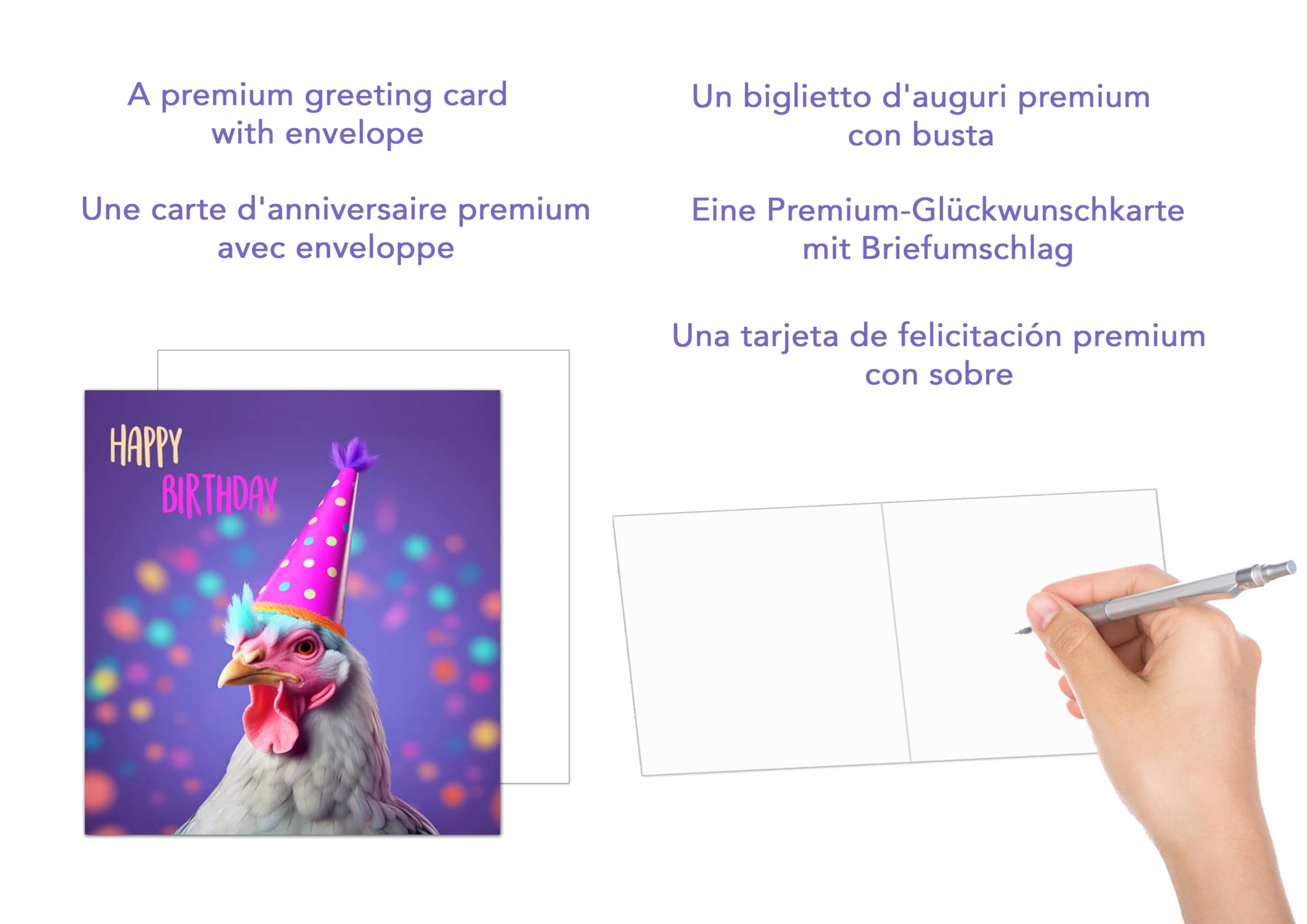 Edition Seidel Carte D'anniversaire Carrée Premium Avec Enveloppe. Carte De Joyeux Anniversaire Pour Homme, Femme Et Enfant, Cool Cock Funny Humor (GQ304 SW024