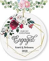 Vista 38 de Adorno personalizado para casados, adornos de Navidad, adorno de compromiso, adorno de boda, regalos de boda, regalos de boda, regalos