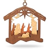 Creawoo Nativity Christmas Tree Ornaments, Navity Scene Decorations, Wooden Hanging Ornaments, Religious Inspirational Gift for Christian, Friends and Family, Celebrate The Birth of Jesus 2025