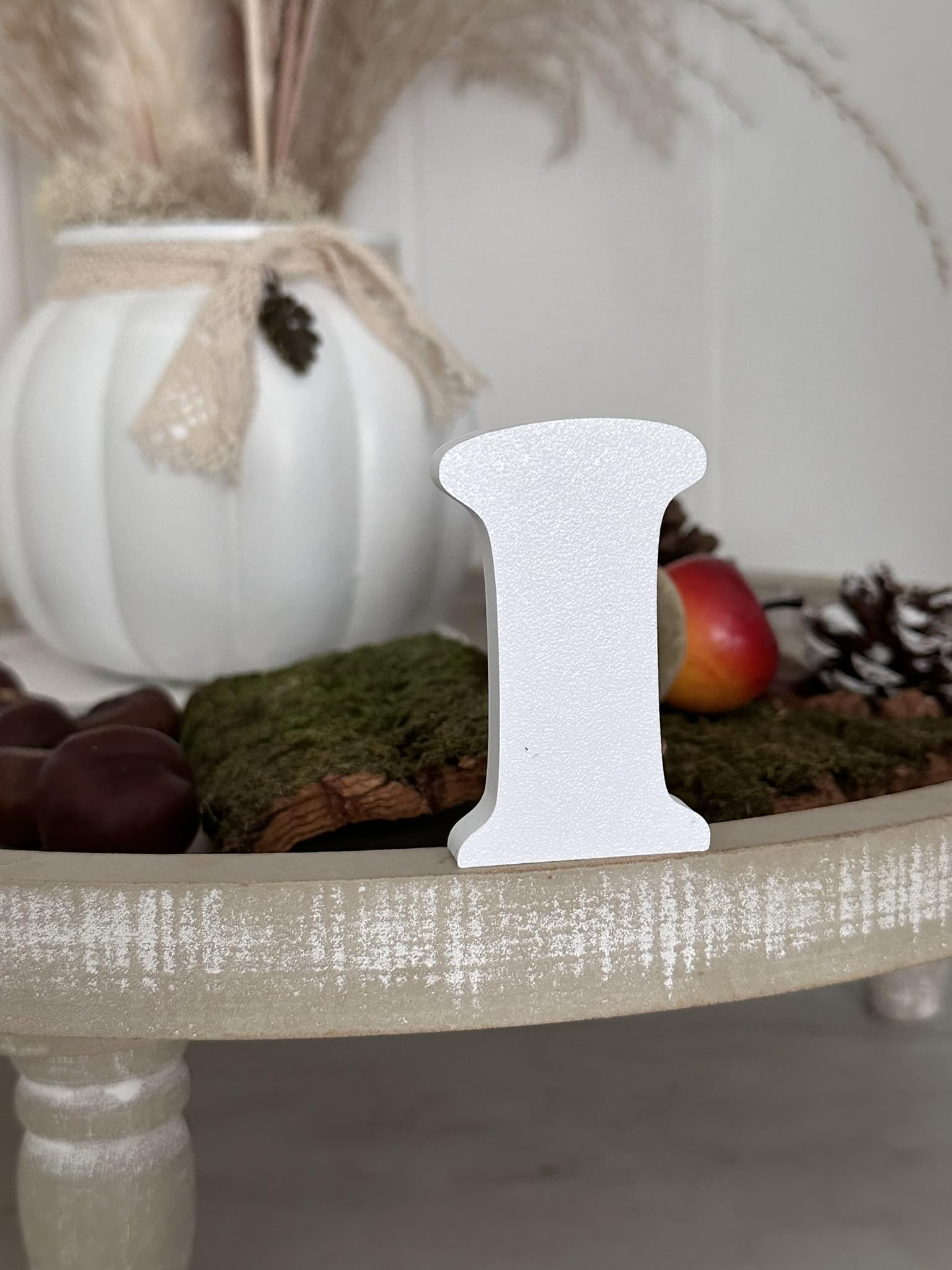 3D-Dekobuchstaben, Einzelbuchstaben von A-Z, 0-9 und &, für individuelle Schriftzüge, Namen und Wörter; Hochzeit, Geburt, Geschenke, Kinderzimmer (Weiß, I)