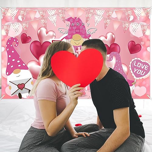 Miniatura 5 de Telón de fondo para fotografía del día de San Valentín, telón de fondo de pancarta de feliz día de San Valentín, suministros de fiesta con diseño de