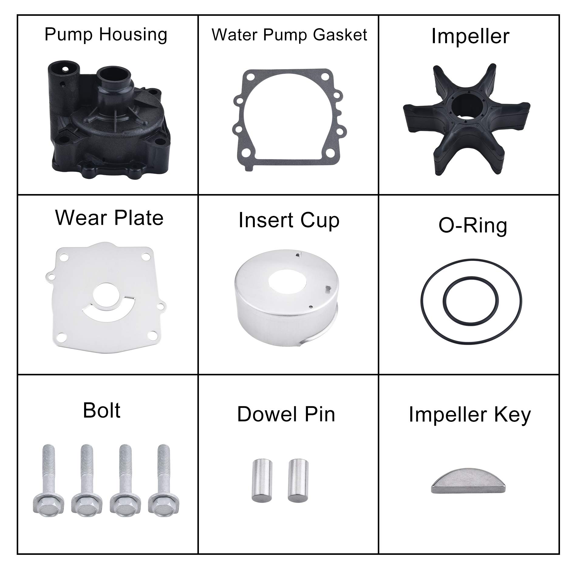 Water Pump Kit 61A W0078 A3 00 61A W0078 A4 For Yamaha OEM F150/F200