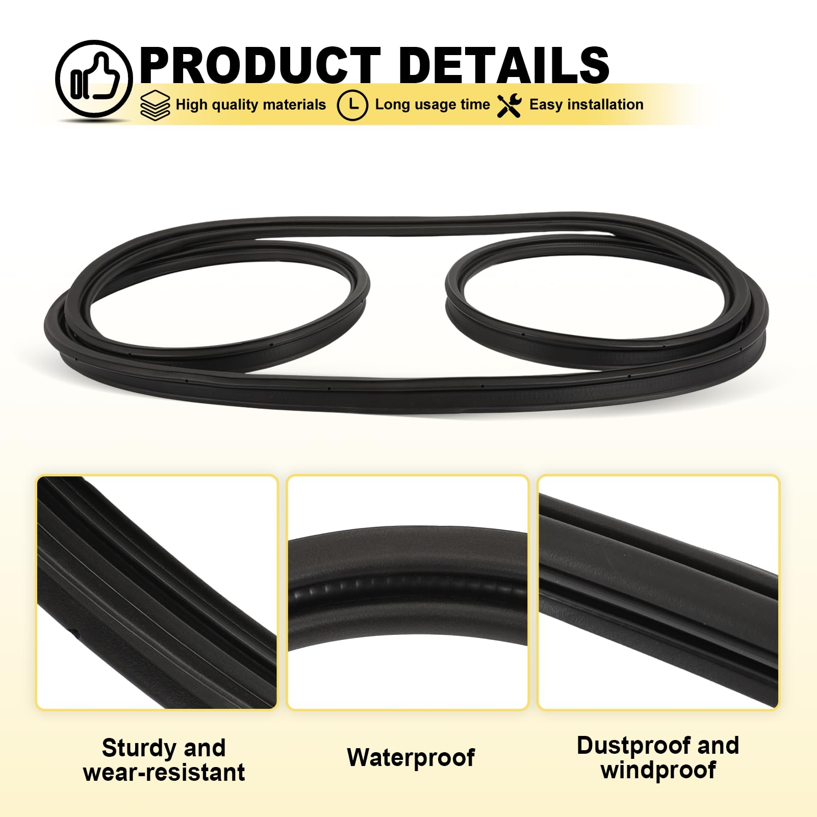 LDLRVeX Guarnizione In Gomma Di Tenuta Per Portellone Compatibile Con Land Cruiser Prado 120 Lc120 2003-2009 67881-60131, Guarnizione Della Porta Nero